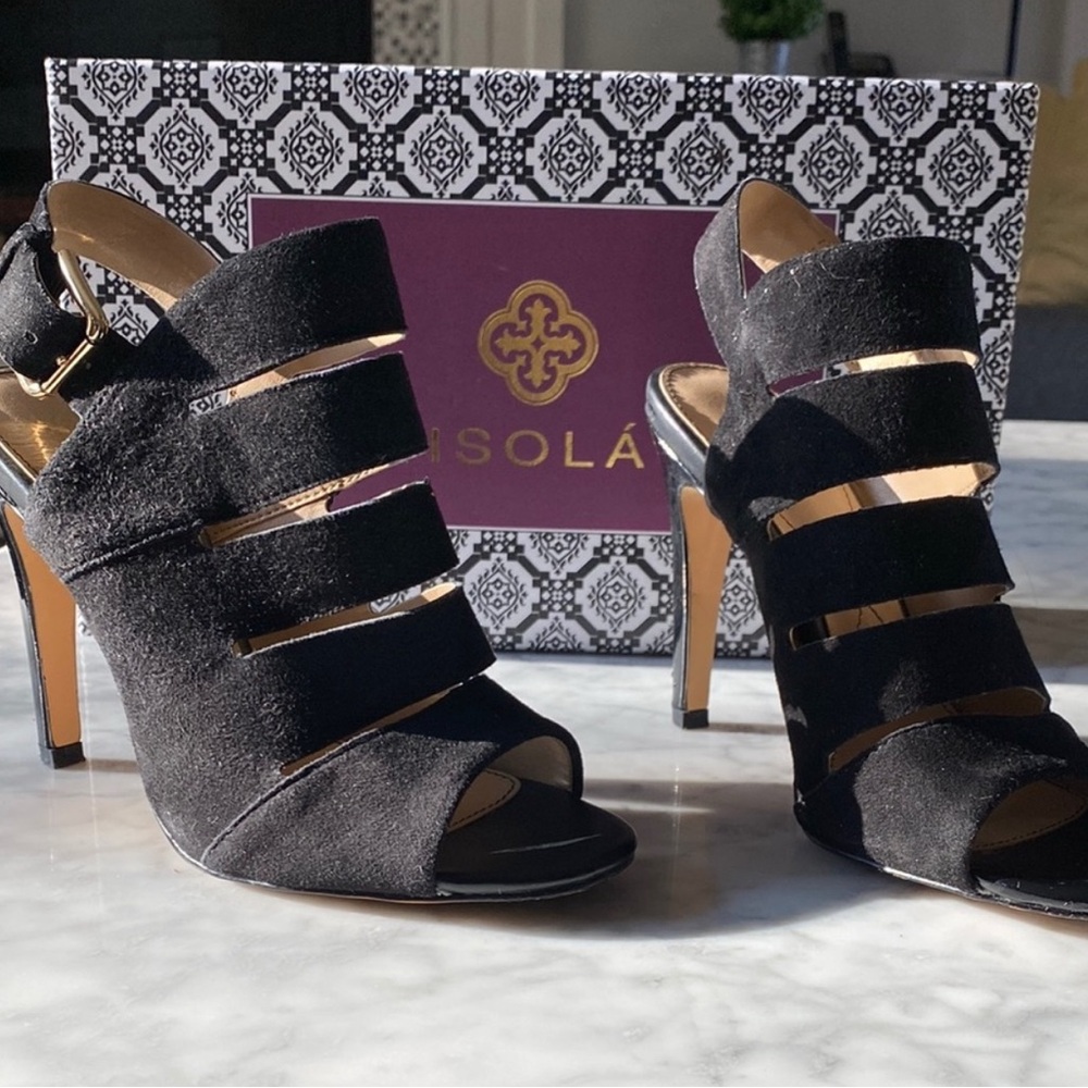 Isolá Leather Open Toe Heeled Heels